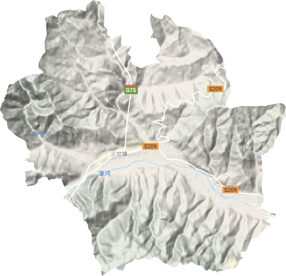 三岔镇地形地图