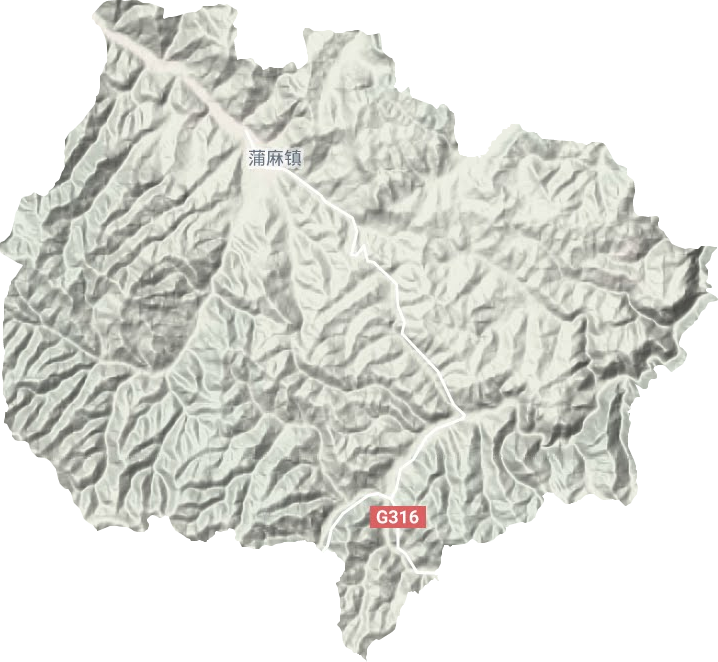 蒲麻镇地形地图