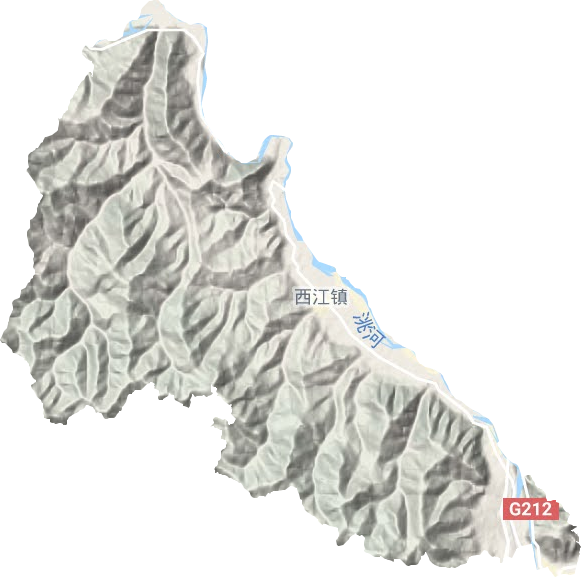 西江镇地形地图