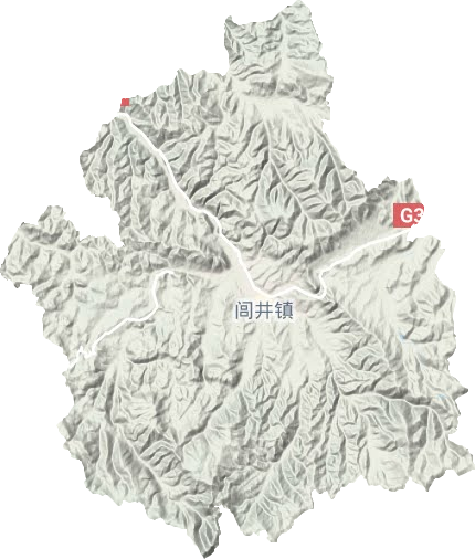 闾井镇地形地图