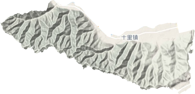 十里镇地形地图