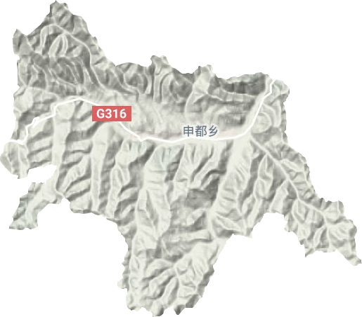 申都乡地形地图