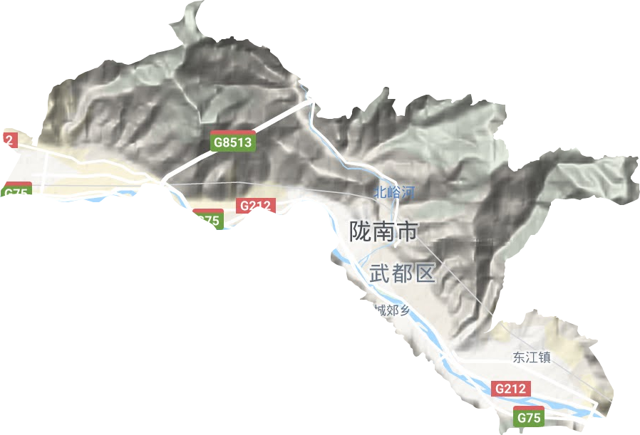 城关镇地形地图