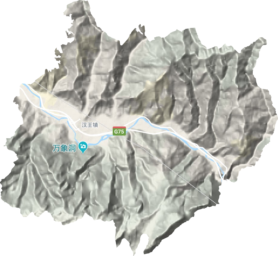 汉王镇地形地图