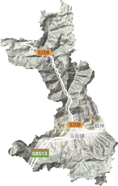 马街镇地形地图