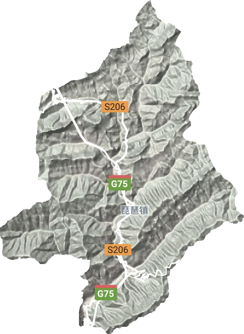 琵琶镇地形地图