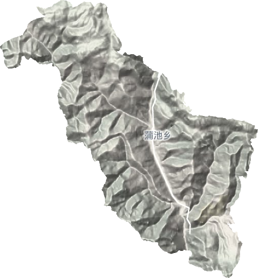 蒲池乡地形地图