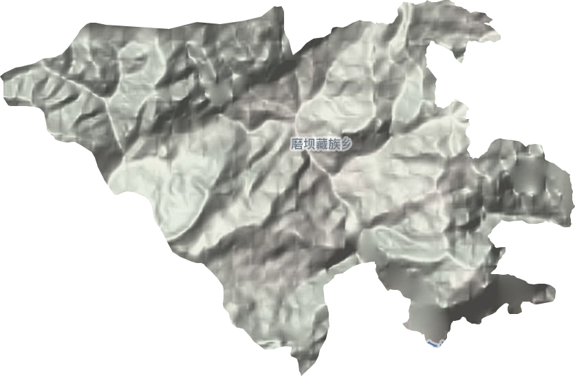 磨坝藏族乡地形地图