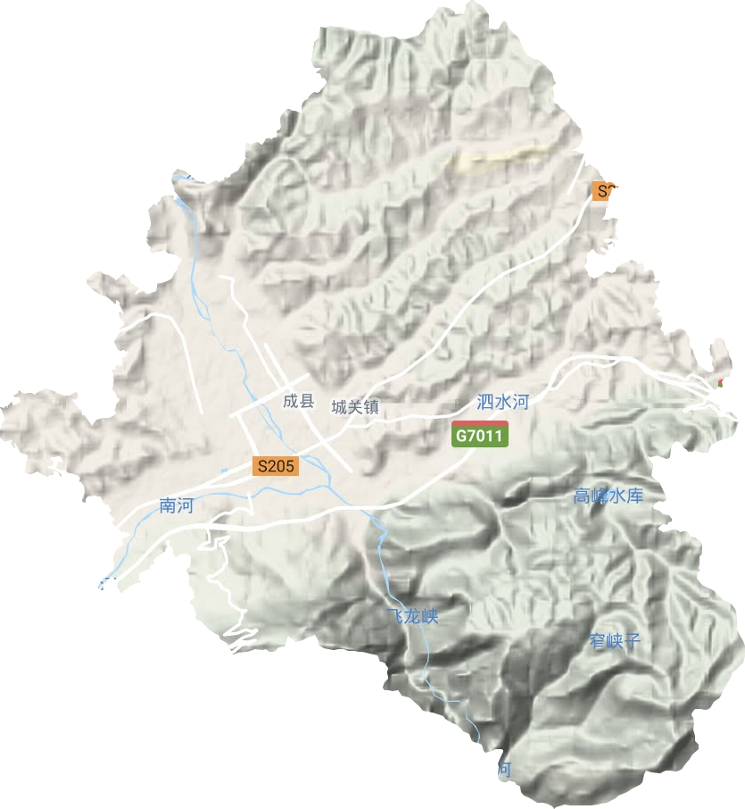 城关镇地形地图