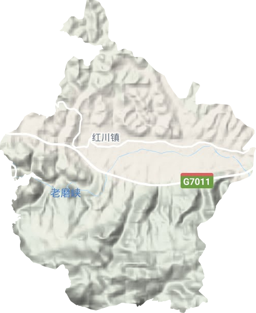红川镇地形地图