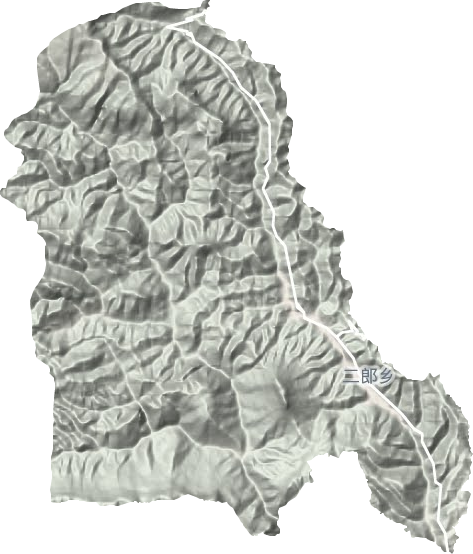 二郎乡地形地图