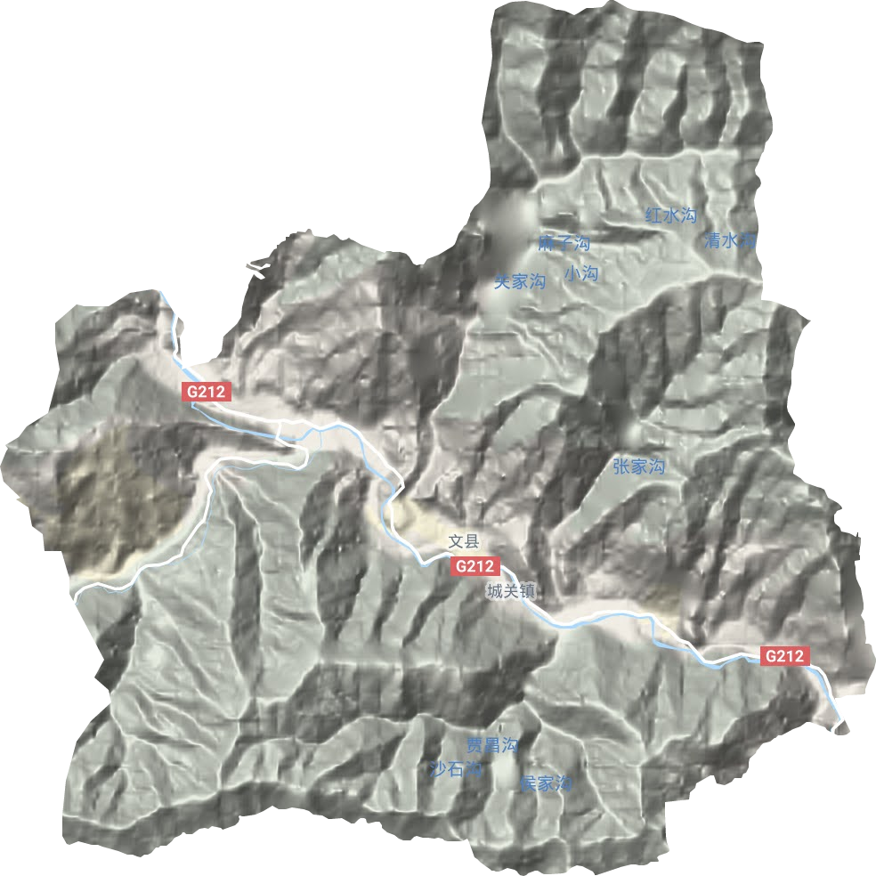 城关镇地形地图