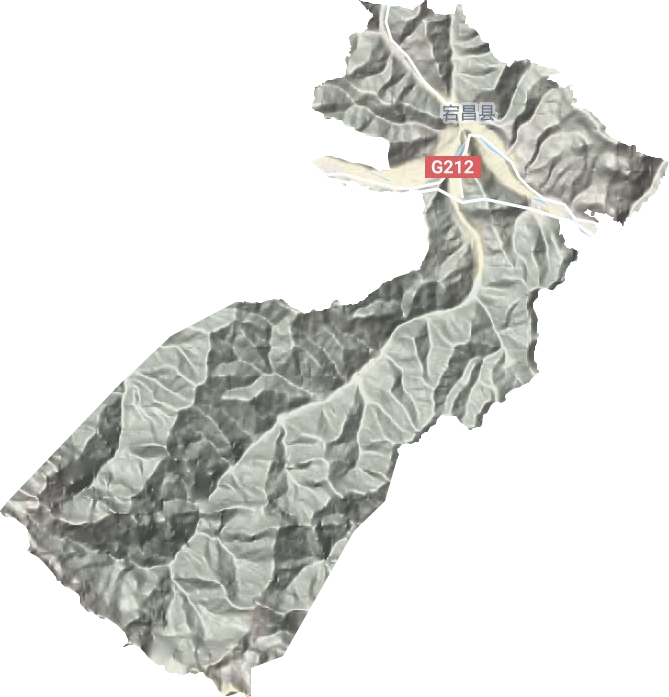 城关镇地形地图