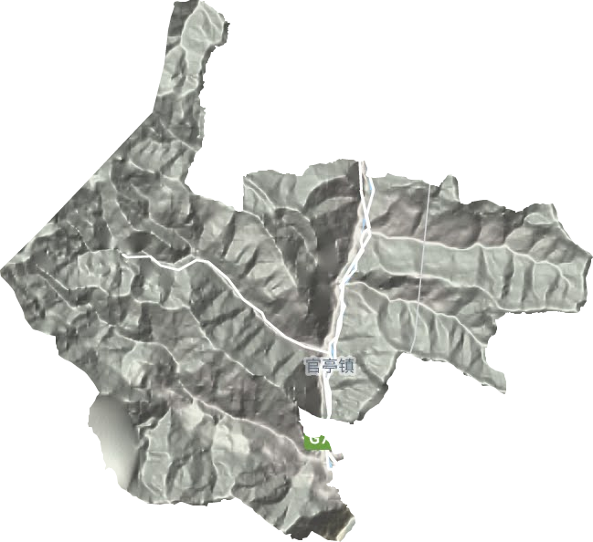 官亭镇地形地图