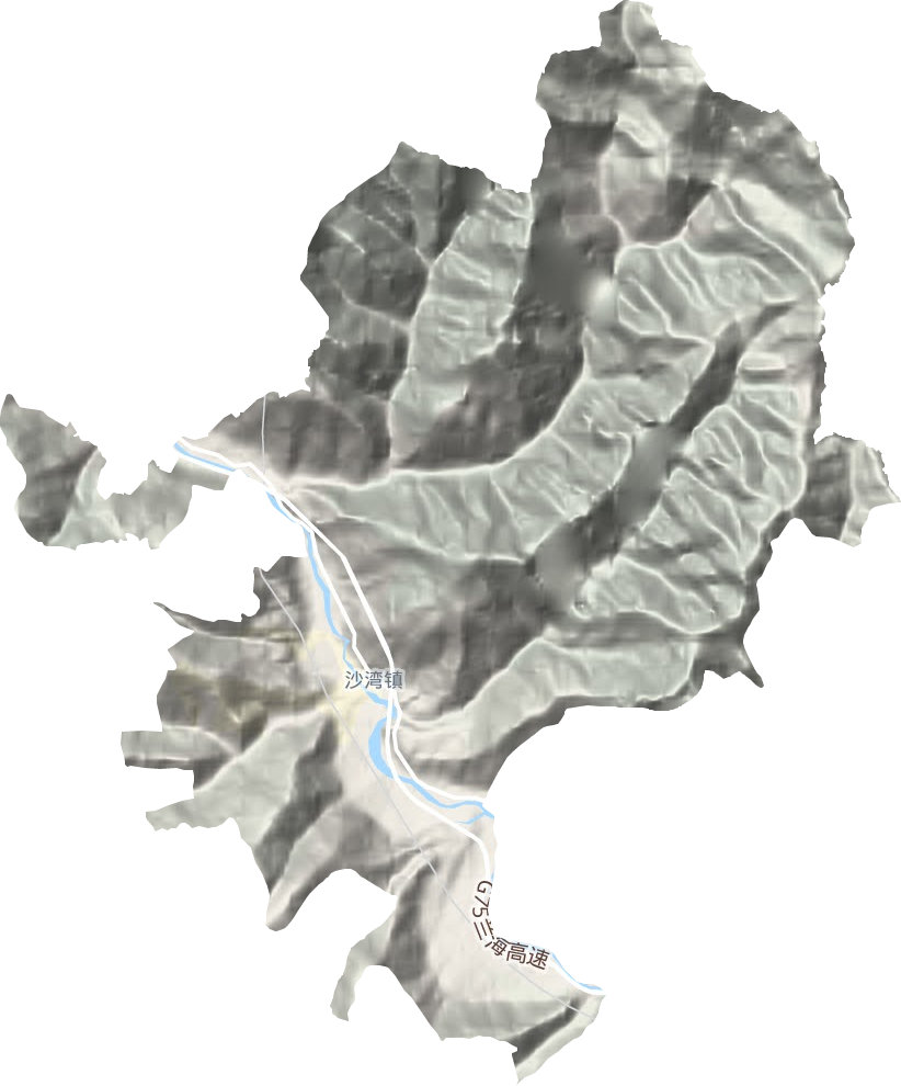 沙湾镇地形地图