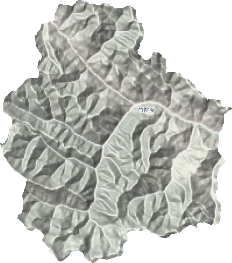 竹院乡地形地图