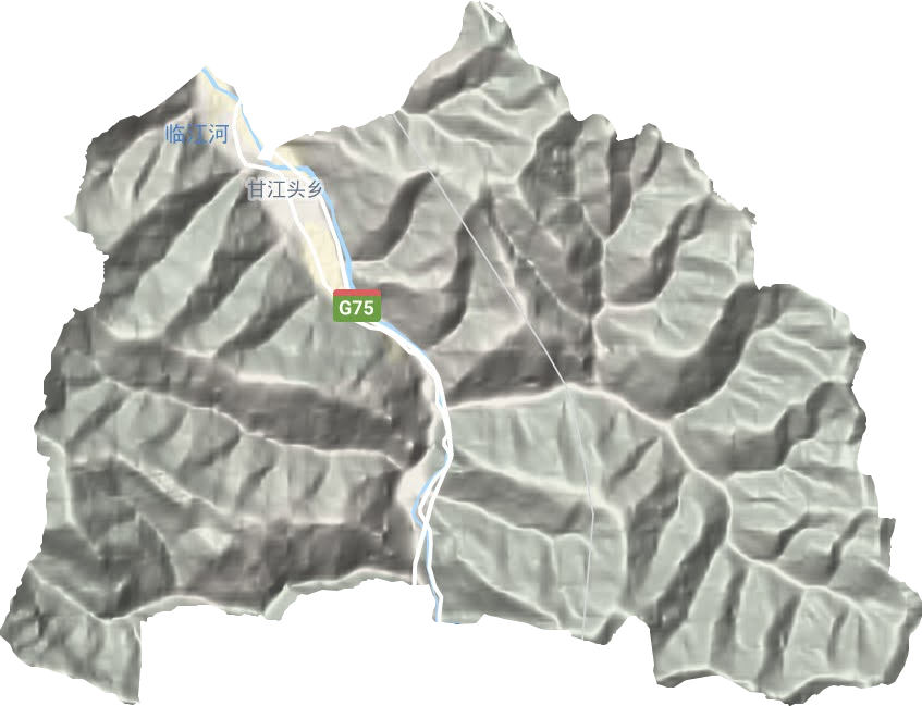 甘江头乡地形地图