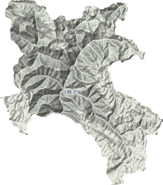 狮子乡地形地图