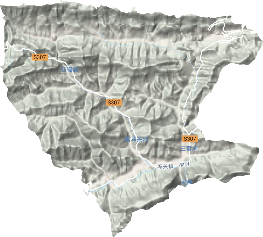 城关镇地形地图