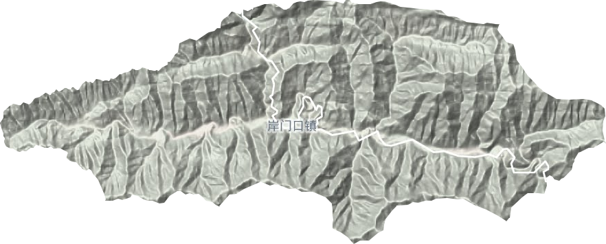 岸门口镇地形地图