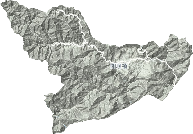 阳坝镇地形地图