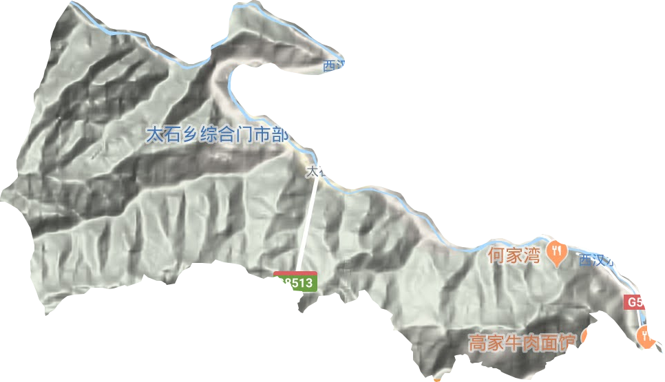 太石乡地形地图