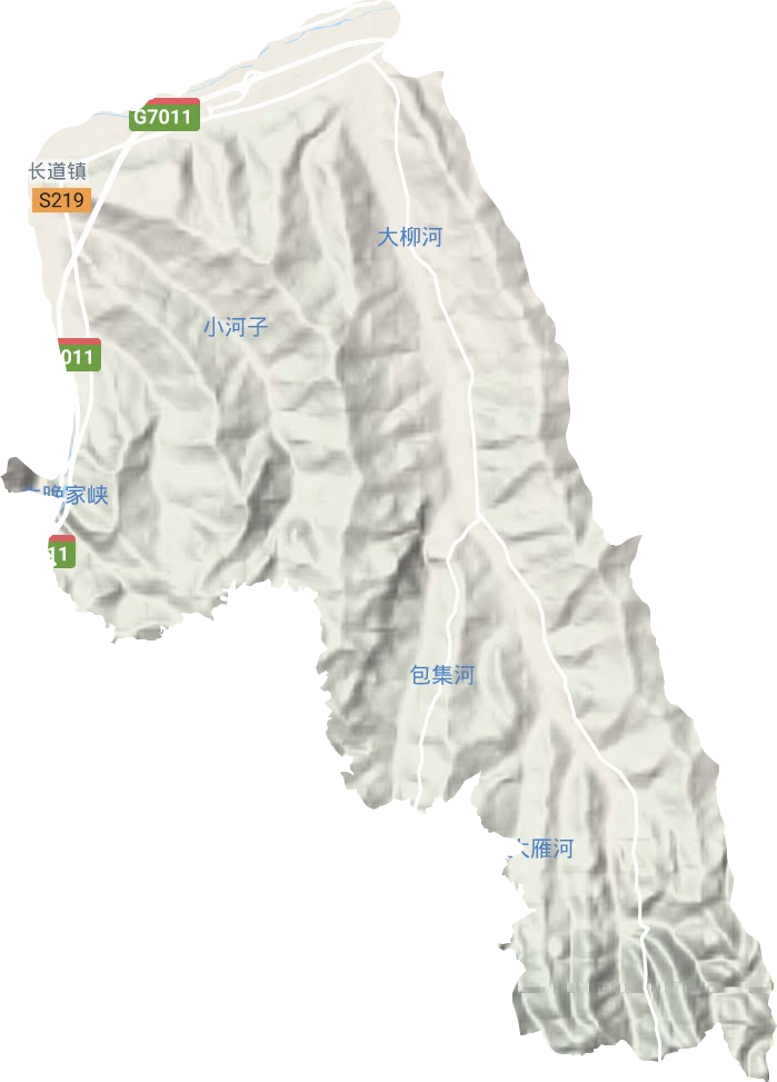 长道镇地形地图