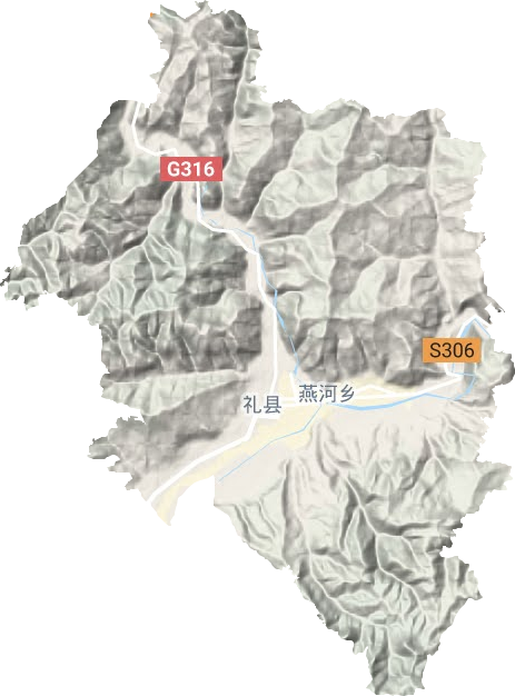 城关镇地形地图