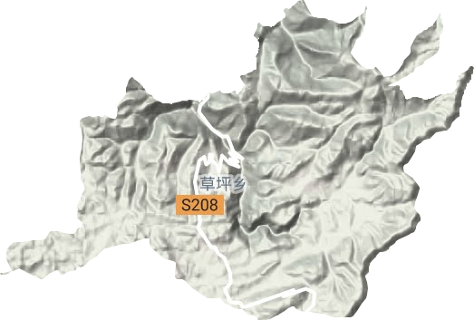 草坪乡地形地图
