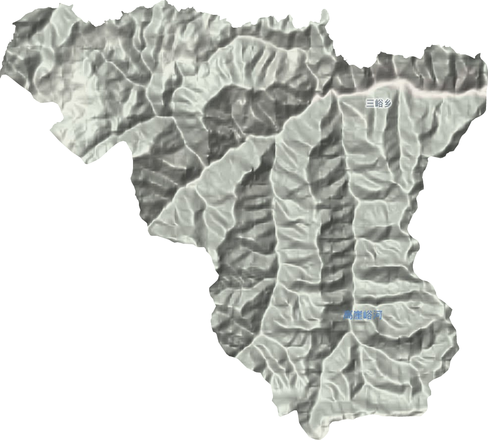 三峪乡地形地图