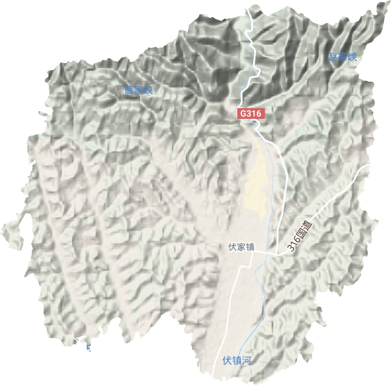 伏家镇地形地图