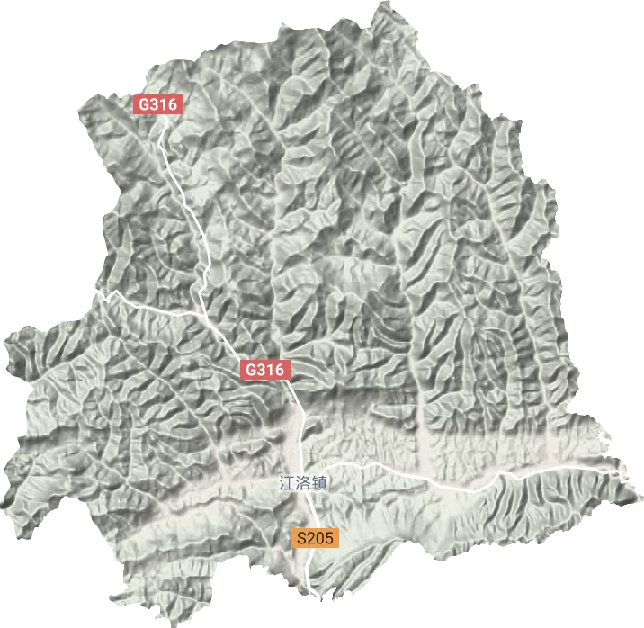 江洛镇地形地图