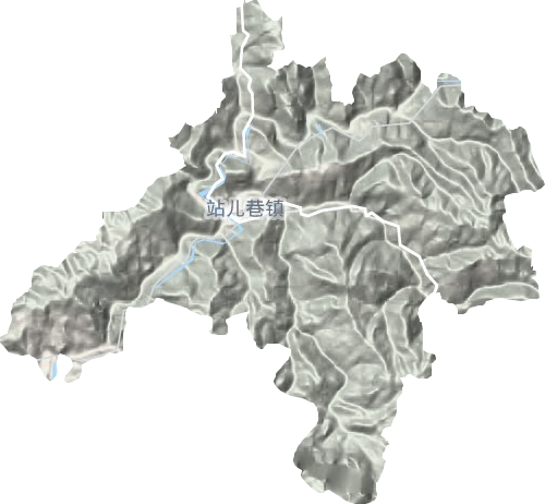 站儿巷镇地形地图