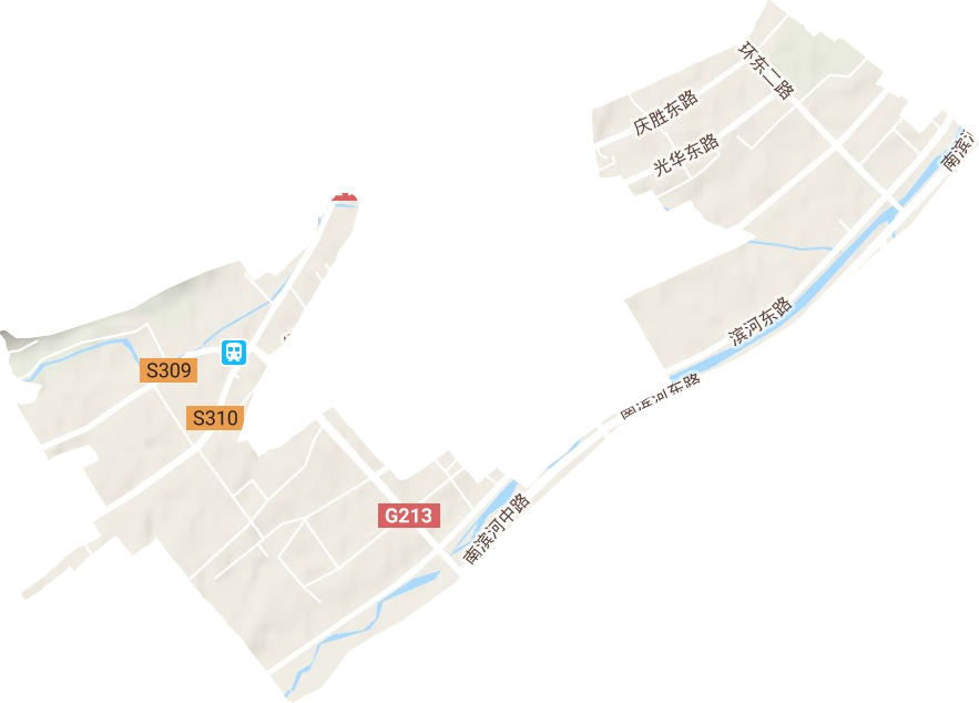 城郊镇地形地图