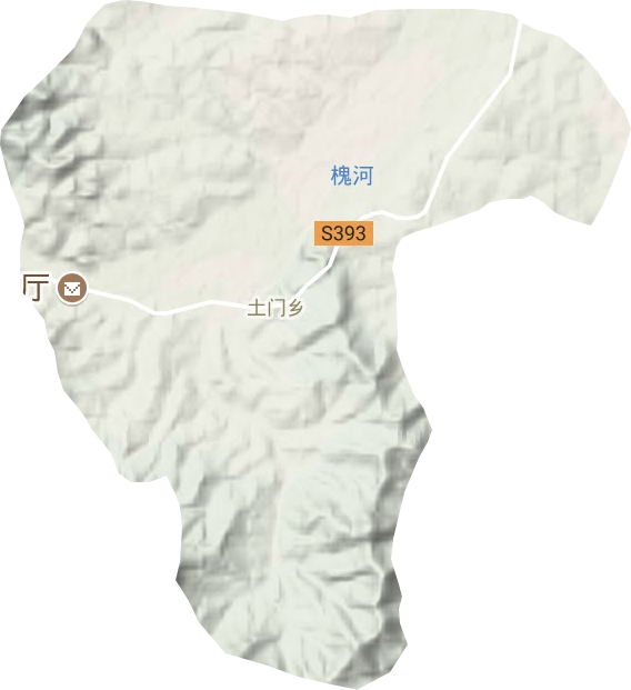 土门乡地形地图