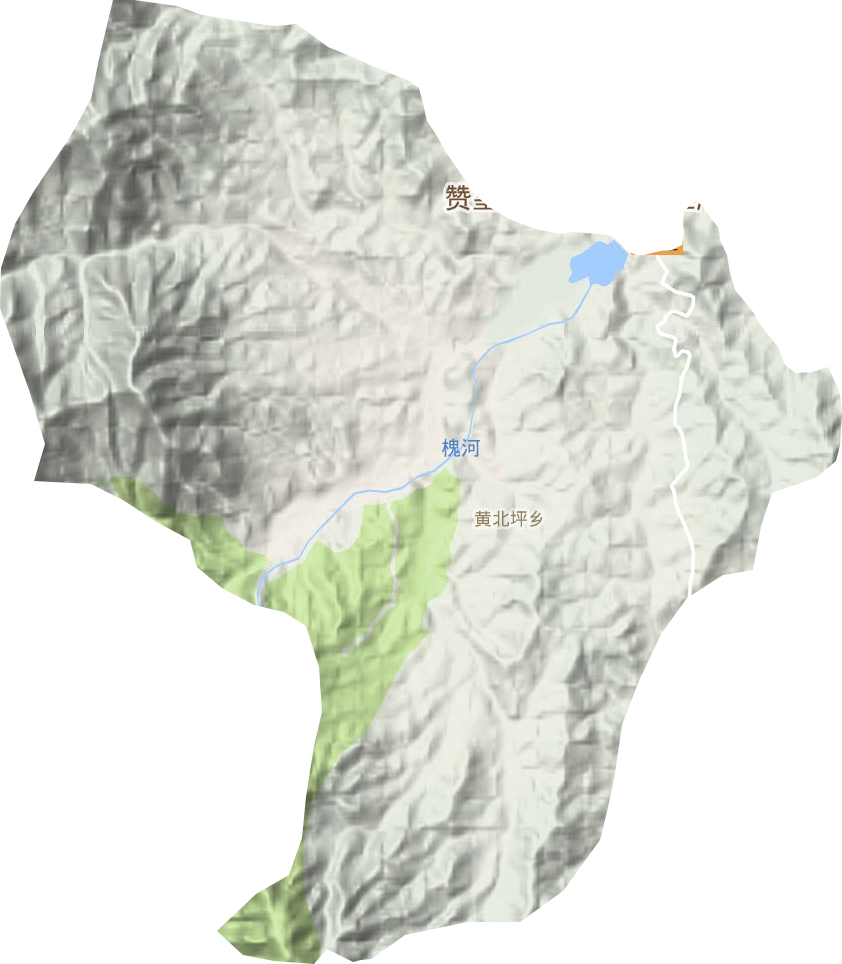 黄北坪乡地形地图