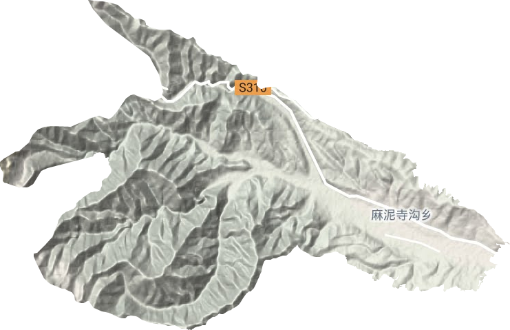 麻尼寺沟乡地形地图