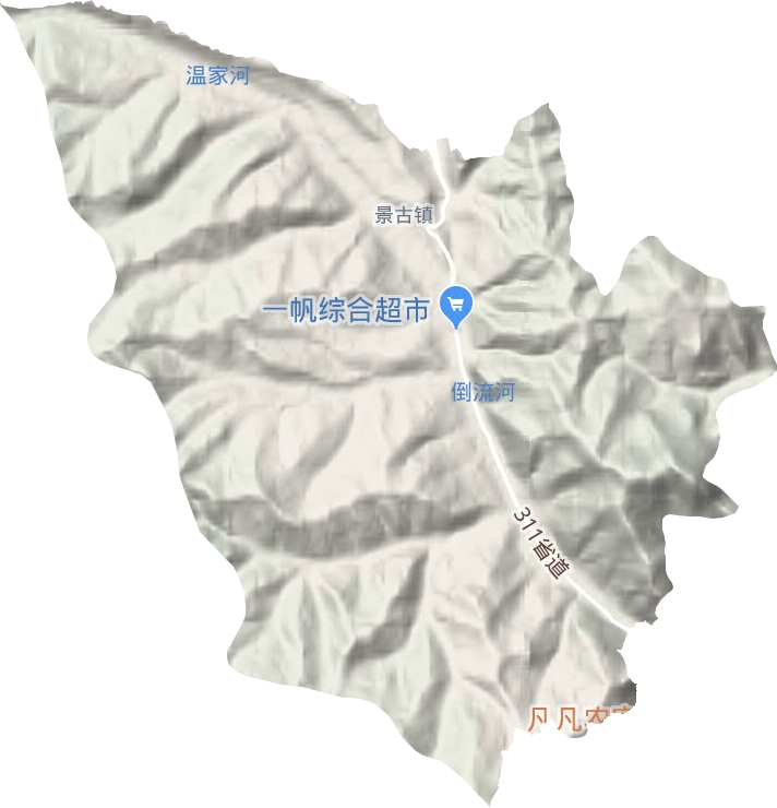 景古镇地形地图