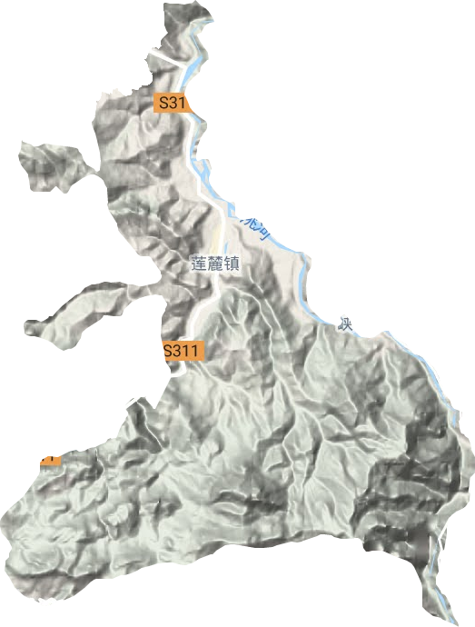 莲麓镇地形地图