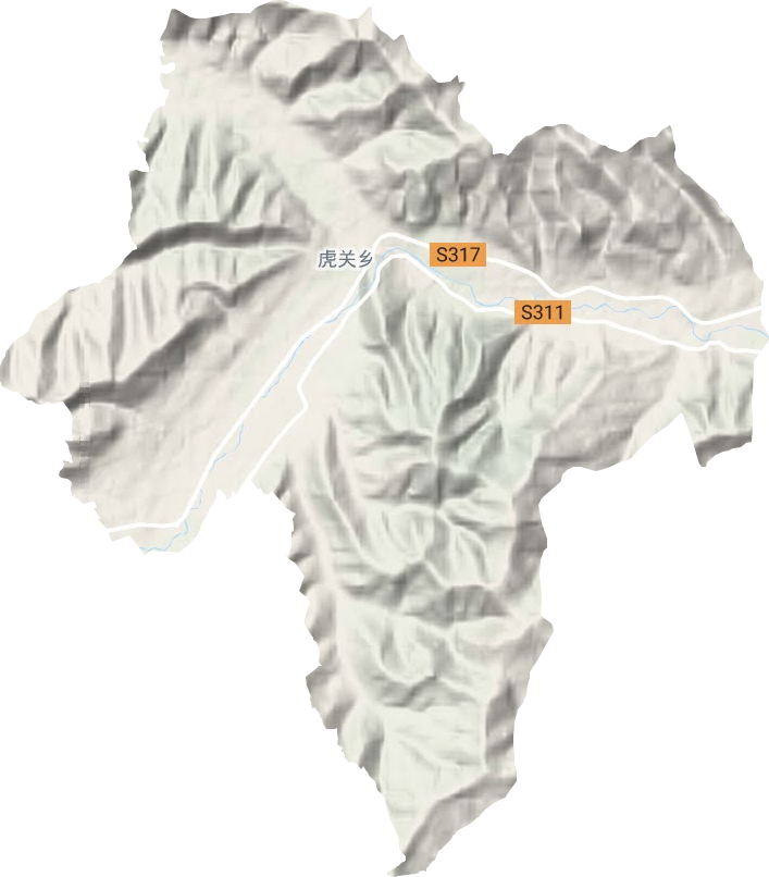 虎关乡地形地图