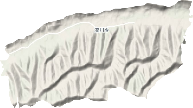 流川乡地形地图