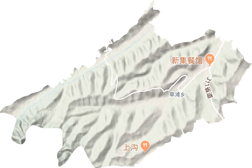草滩乡地形地图