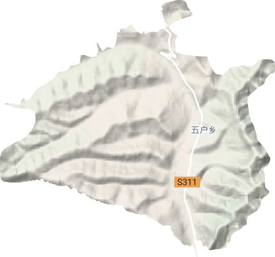 五户乡地形地图
