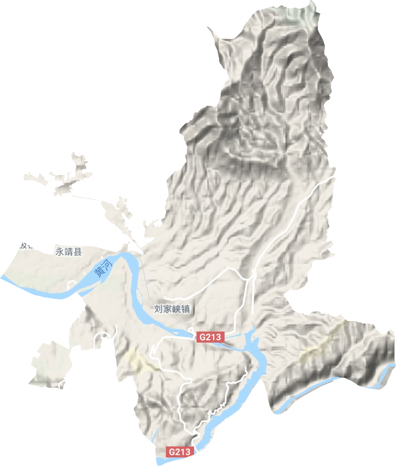 刘家峡镇地形地图