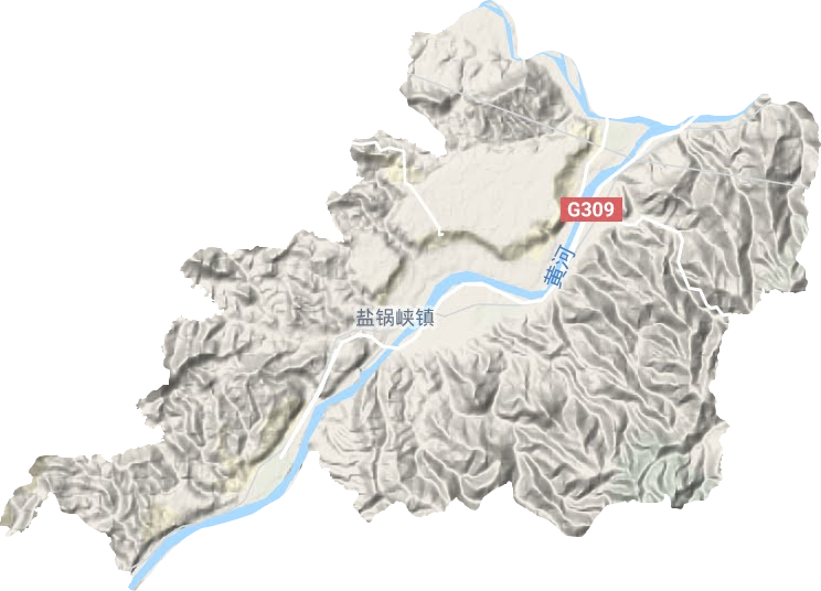 盐锅峡镇地形地图