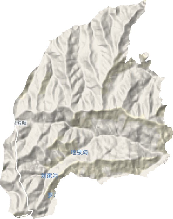 川城镇地形地图