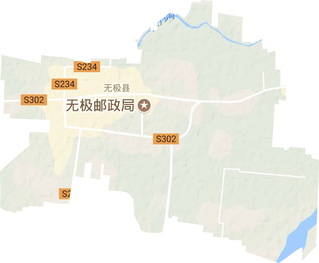 无极镇地形地图