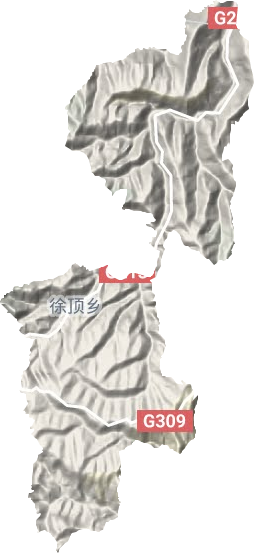 徐顶乡地形地图