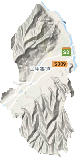 三甲集镇地形地图