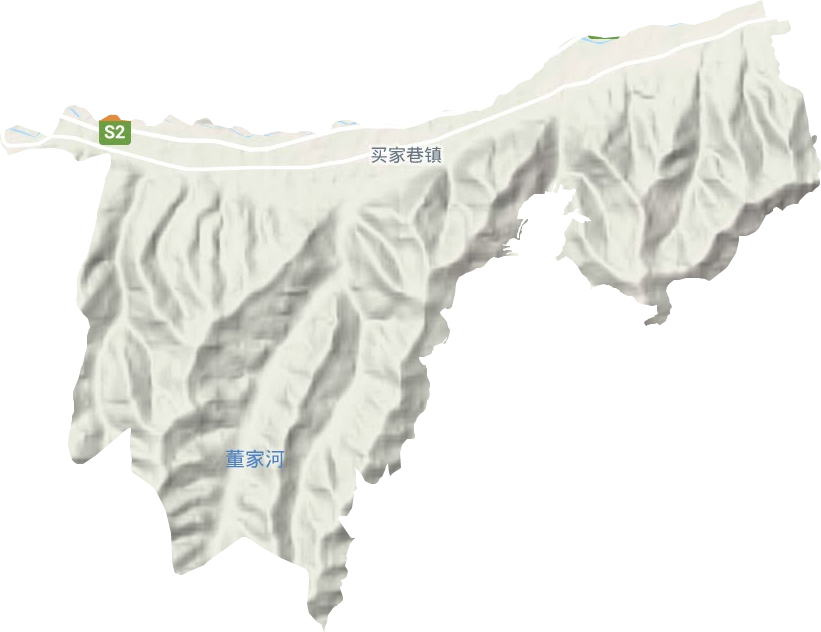买家巷镇地形地图